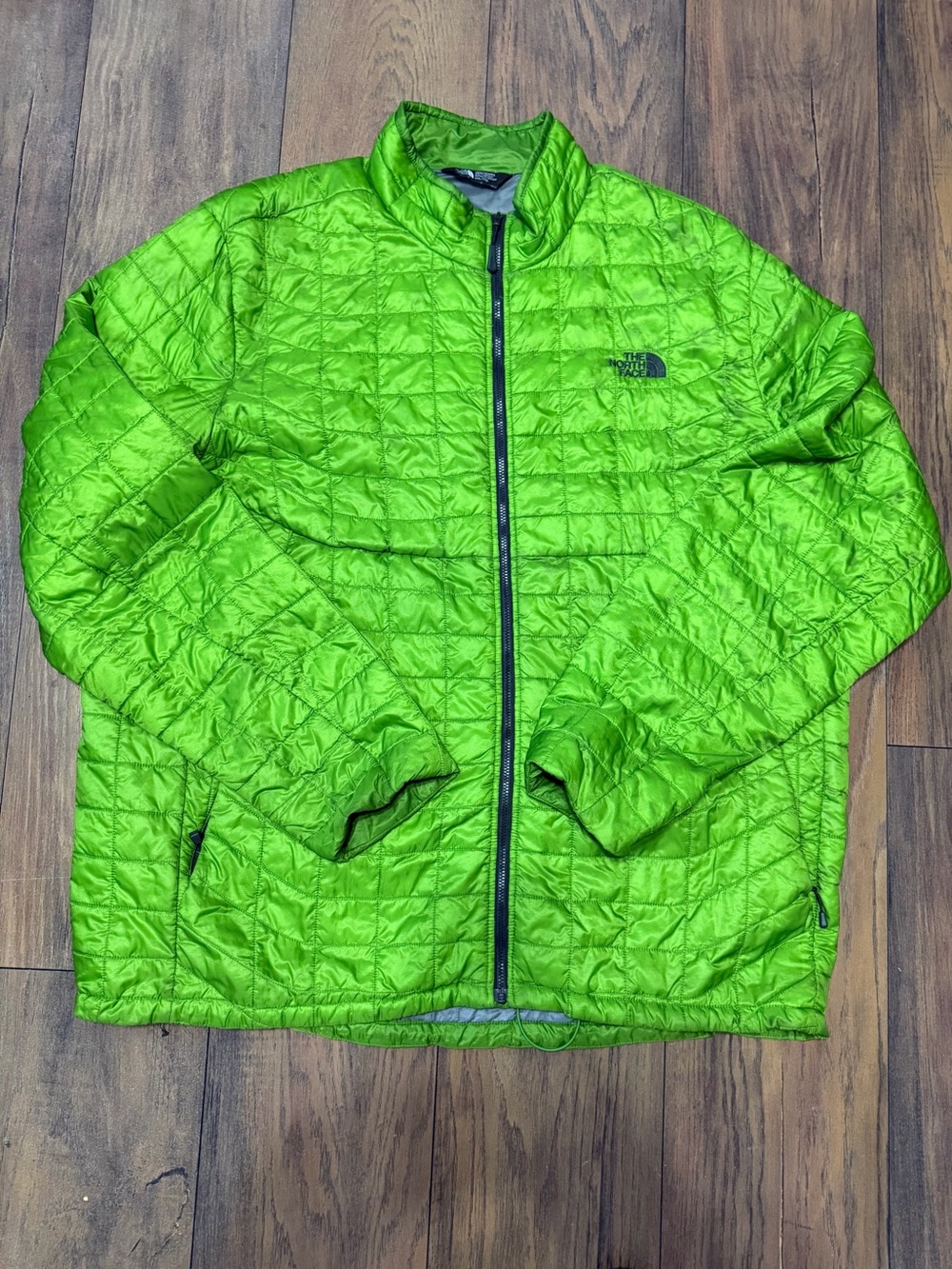 The North Face Men's Bright Lime Green Quilted Packable Puffer Jacket